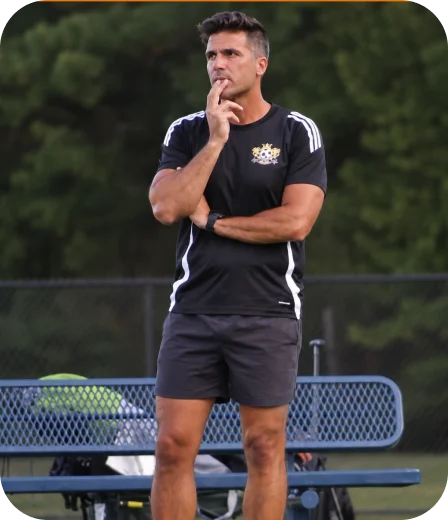 Coach watching a practice session